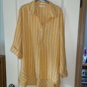 C&C California Yellow Striped Linen Shirt